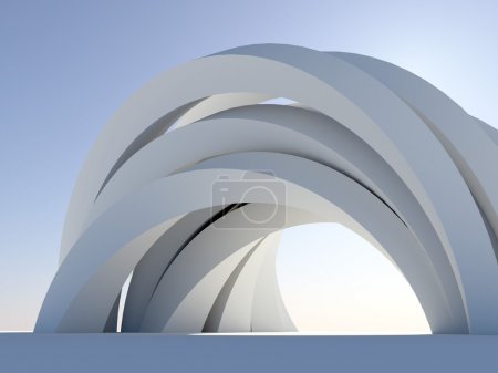 Abstract arch on blue