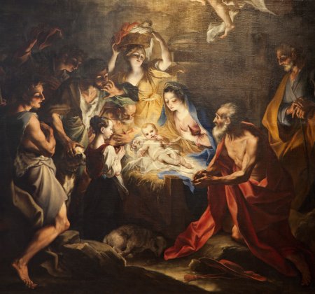 Birth of Jesus - paint from Milan church