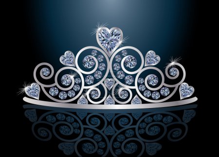 Tiara or diadem with reflection, vector illustration