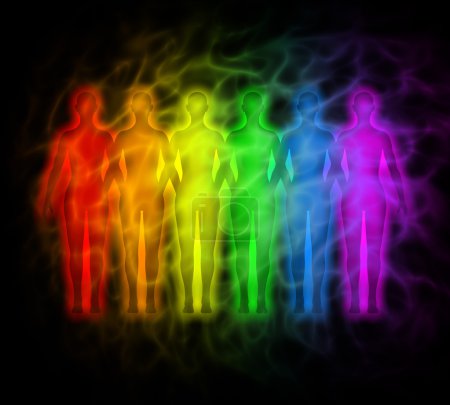Rainbow - rainbow silhouettes of human aura