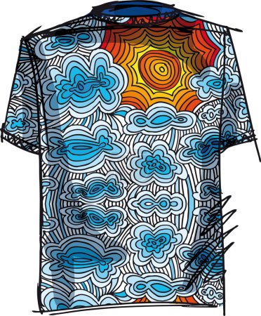 Sketch of abstract tee. Vector illustration