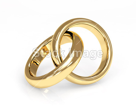Two 3d gold wedding ring