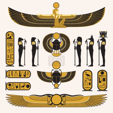 Ancient Egyptian symbols and decorations