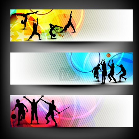 Abstract colorful Sport banners set.
