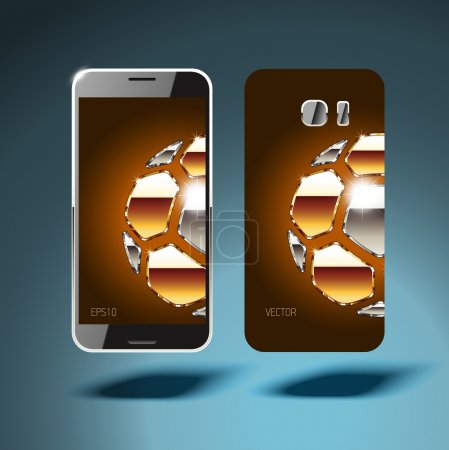 Golden soccer balls covers for smartphones