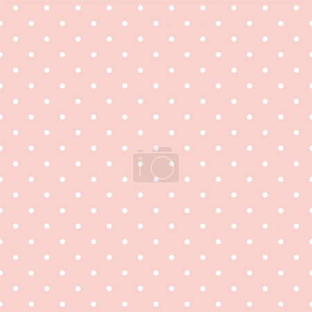 Seamless vector pattern with polka dots on pink background
