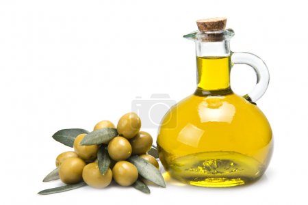 Premium olive oil and olives.