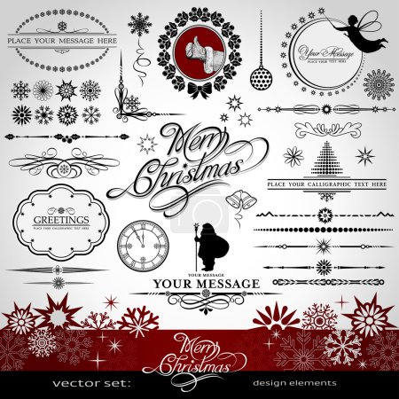 Christmas and New Year decorative vector set