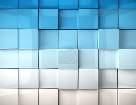 cubes background in blue toned