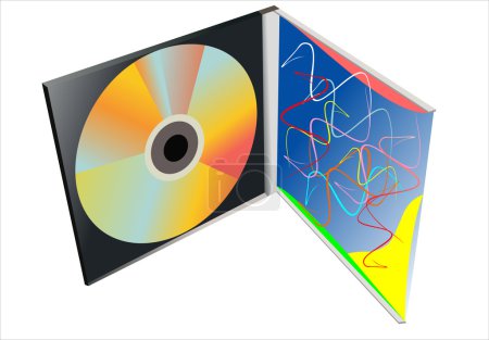 CD Box with disc on white background