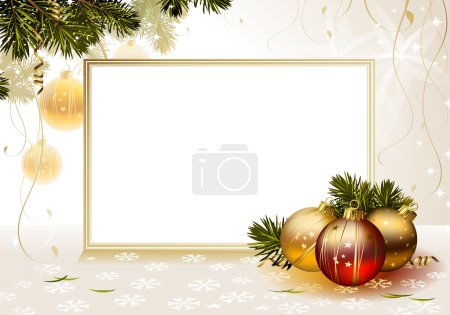 Light backdrop with evening balls and card