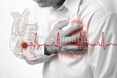 Heart Attack and heart beats cardiogram background