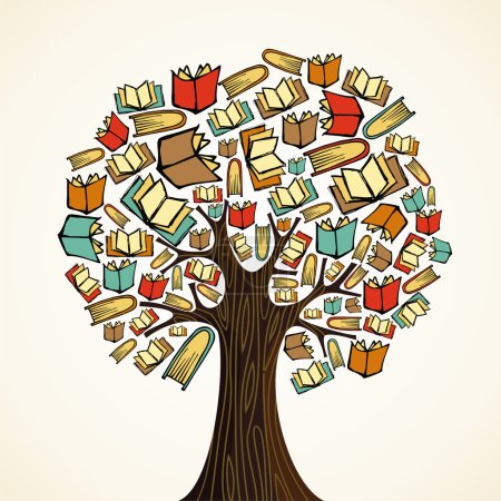 Education concept tree with books