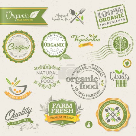 labels and elements for organic food