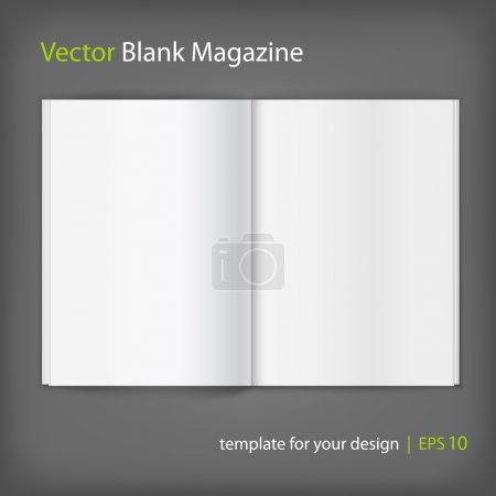 Blank magazine on grey background. Template