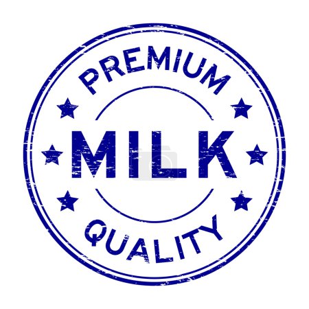 Grunge blue premium quality milk rubber stamp