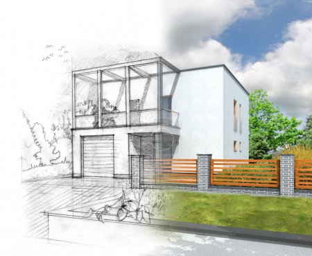 House construction concept vizualization
