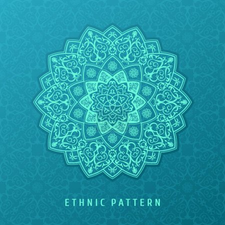 Ethnic vector pattern mandala design for invitations, cards, labels. Round logo and label template. Luxury floral woven