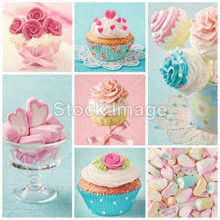 Pastel colored sweets