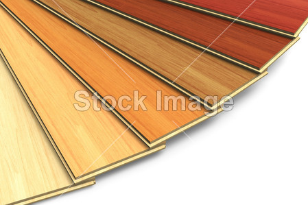 Set of wooden laminated construction planks