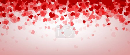 Love valentine's banner with hearts.