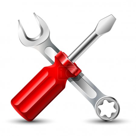 Screwdriver and Wrench Icon. Vector illustration