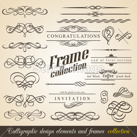 Calligraphic Design Elements and Frames