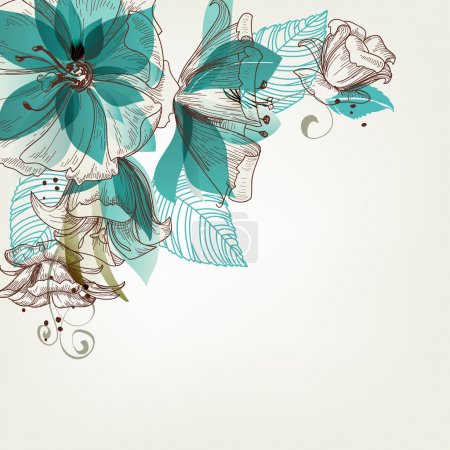 Retro flowers vector illustration