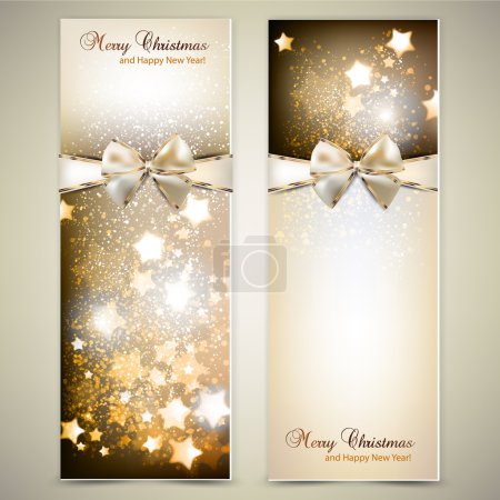 Greeting cards with white bows and copy space.