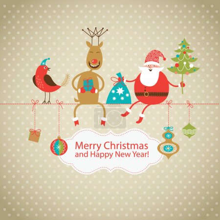 Greeting Christmas and New Year's card