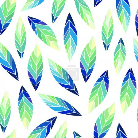 Seamless pattern with bird feathers. Vector illustration