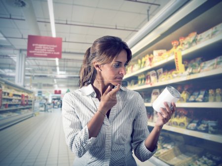 Girl unsure at supermarket