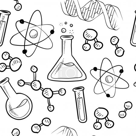 Seamless science laboratory vector background