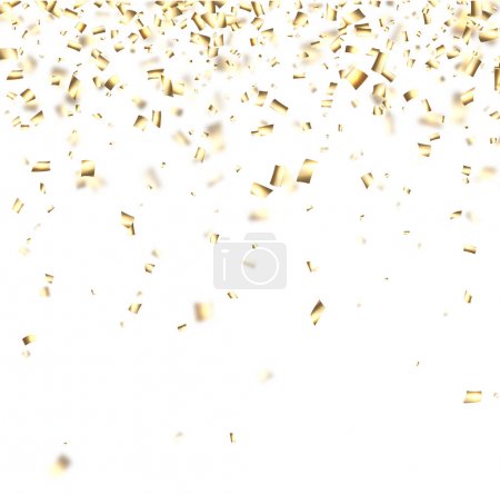 Festive background with golden confetti.