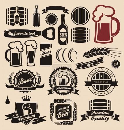 Beer and beverages design elements collection