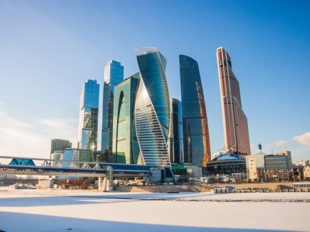 Business center Moscow City in the winter.