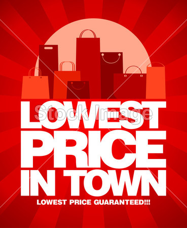 Lowest price in town sale design.