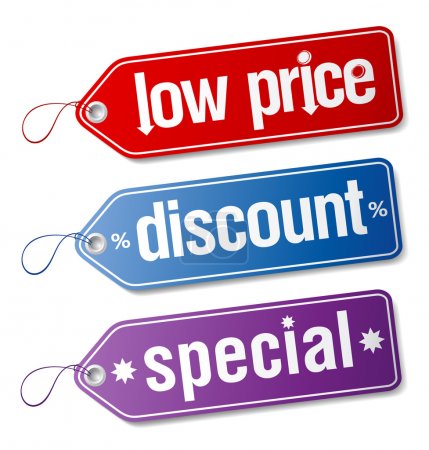 Labels for discount sales.