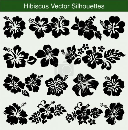 Hibiscus vector silhouettes