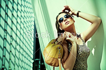 Attractive woman posing in modern building