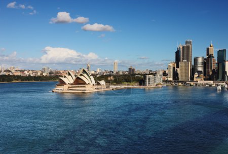 A Skyline View of the Sydney Opera House and skyscrapers