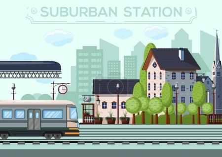 Suburban Railway Station. City life design