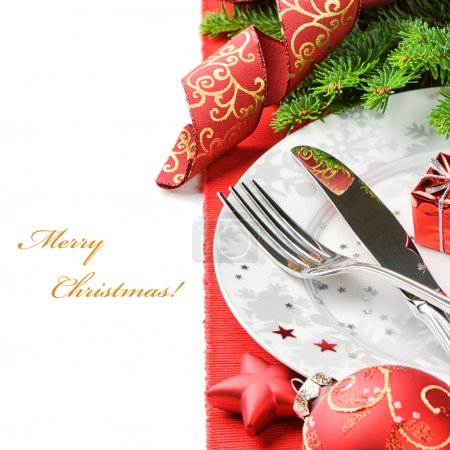 Christmas menu concept isolated over white