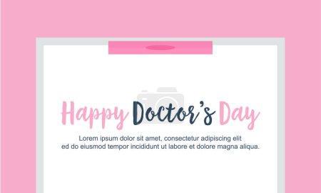 Happy doctor day card vector flat