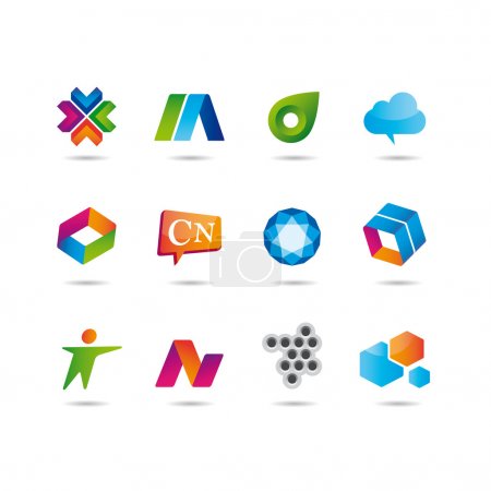 Set of logo and icons