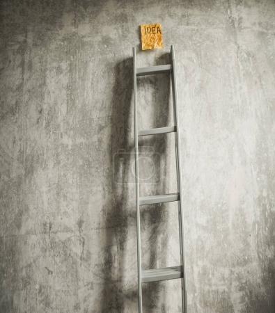  ladder and  crumpled paper