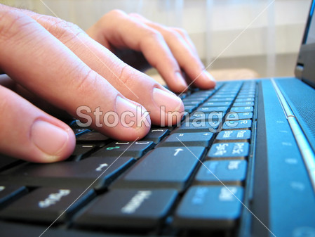 Computer keyboard with human hands