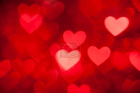 Red bokeh of hearts background