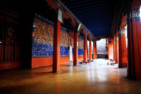 interior of former residence of the Dalai Lama, Potala Palace in Lhasa, Tibet Autonomous Region, China. Buddhism sacred place  