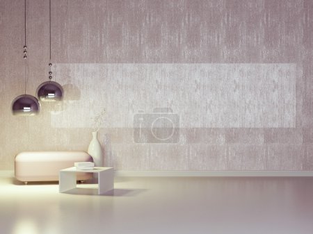 Interior design of modern violet lounge.
